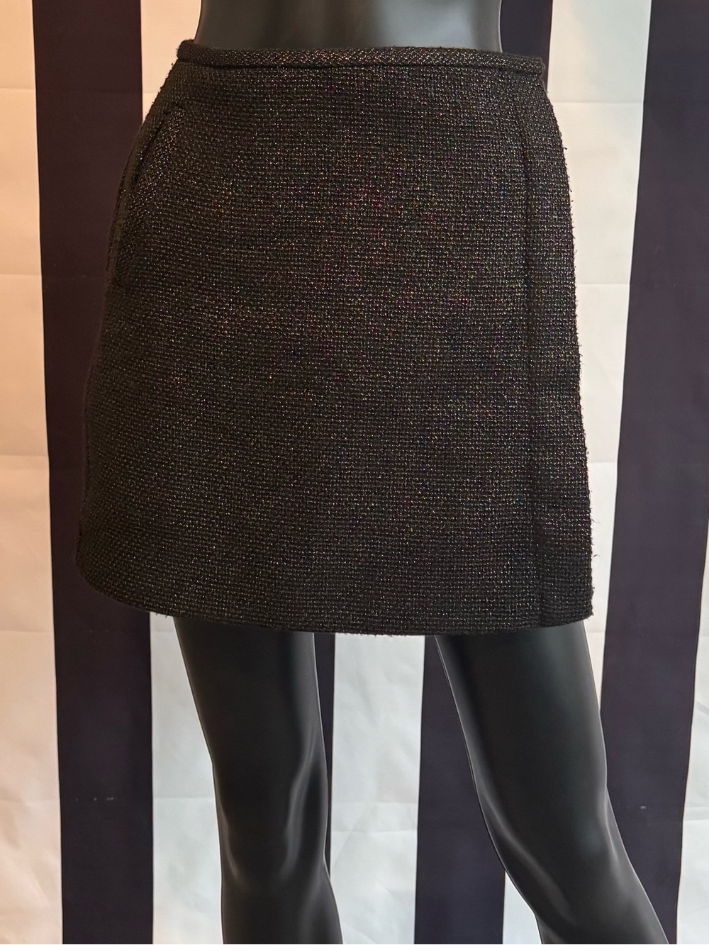 Banana Republic Black Tweed-Look Mini Skirt